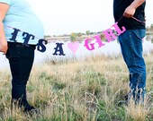 Baby announcement fabric banner / Baby Shower Fabric Banner