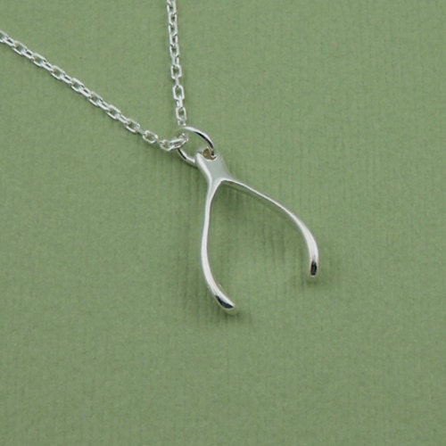 Wishbone Necklace - sterling silver - pendant - handmade
