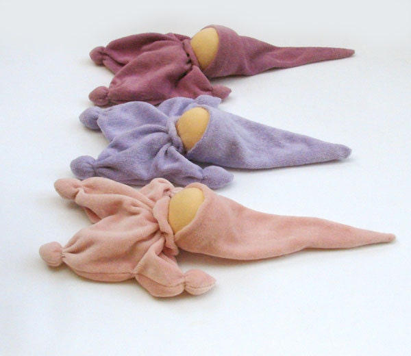 Teething waldorf gnome from cotton purple or lavender waldorf classic toys