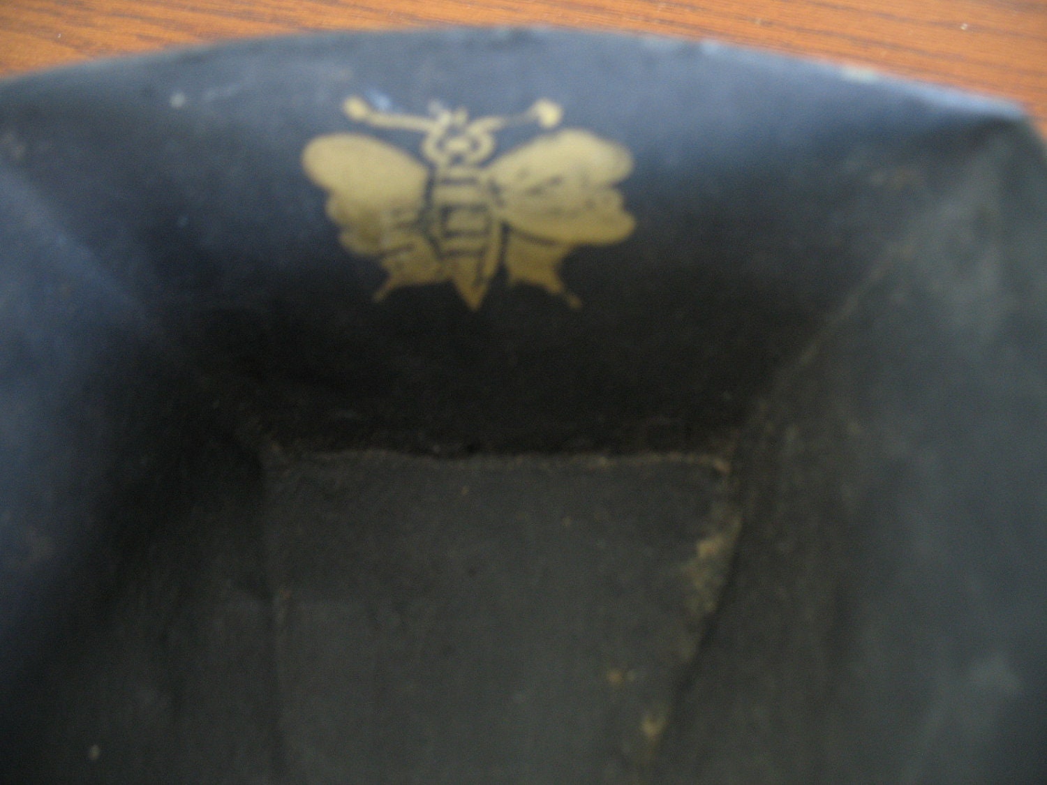 Primitive Large Black Metal Scoop - Tole Gold Butterfly