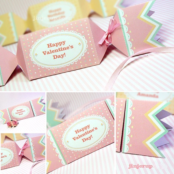 Kawaii Sweet Love Pink Candy Giftbox Cute Valentine's Day Easter Love Birthday Party Treatbox Sweet Box Packaging Editable Printable PDF