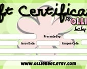 OllieBeez Gift Certificate