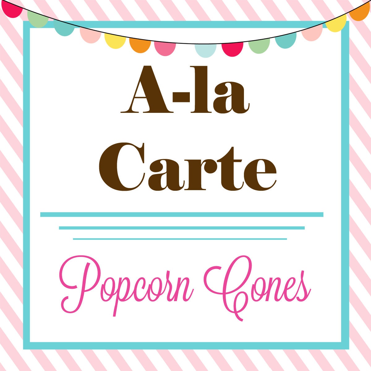 Printable POPCORN CONES - A La Carte - By A Blsisful Nest Il_570xn