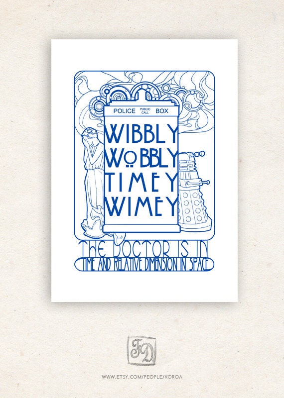 Doctor Who / TARDIS small print / art nouveau