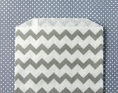 Gray Chevron Goody Bags / Favor Bags / Treat Bags (20) - 5 x 7.5 inches - Midi Size Il_170x135