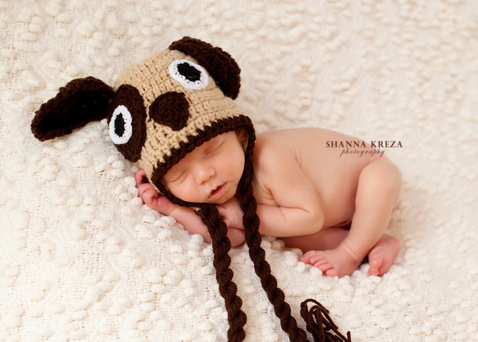 Crochet Puppy Hat with Earflaps