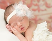Light pink chiffon headband, baby headband, infant headband, child headband