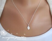 SALE - Single Tiny Leaf Charm Necklace in Silver - Little Very Small Leaf Charm - Sterling Silver Fine Chain - Perfect Gift - morganprather