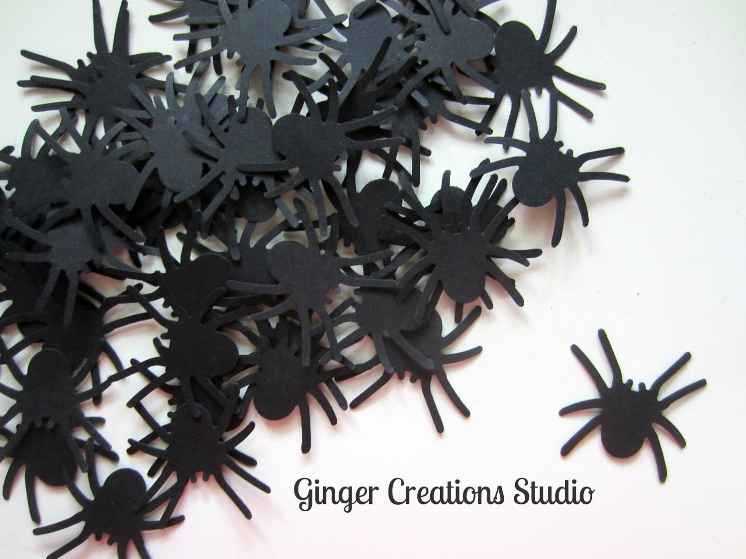 Spider Confetti// Halloween Spider Die Cuts Scrapbook Embellishment Halloween Party 75 pieces - GingerCreations