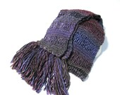 Purple And Burugundy Knit Scarf Women Accessories Scarves Handmade