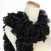 Black Hand Knit Ruffled Scarf