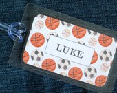 Personalized Bag Tags - Sports - For Backpacks, Diaper Bags or Luggage