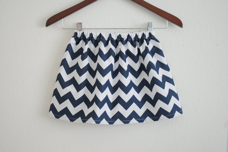 Navy Chevron Skirt  -  Sizes 12m, 18m, 2T, 3T, 4T and 5T