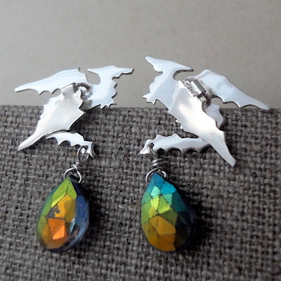 Smaug the Dragon Earrings With Moving Wing Made to Order