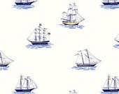 Sarah Jane - Out to Sea -My Favorite Ship in blue by Michael Miller 1/2 yard total