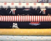 Out to Sea, Sarah Jane and Michael Miller Fabrics Ahoy there FQ bundle, 10 total