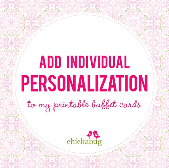 Add individual personalization to DIY buffet cards (4 cards) Il_570xn