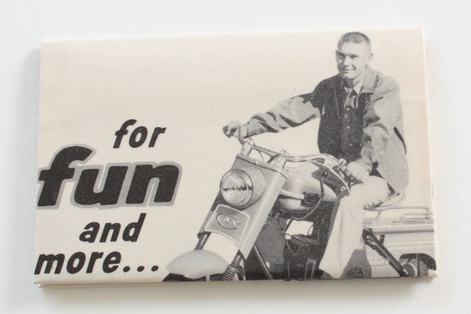 Vintage Magazine Wallet: Cushman Scooter Business Card Case, Handmade from Vintage Ads, Recycled and Upcycled, Item No. 1191
