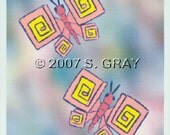 SALE ACEO Boxyflies 2 butterfly butterflies nature fantasy digital art limited edition print