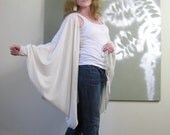 Boho Long Dolman Sleeve Boho Chic Oversized Cardigan Sweater Duster Wrap Jacket - Off White - One Size Fits Most - Ready to Ship