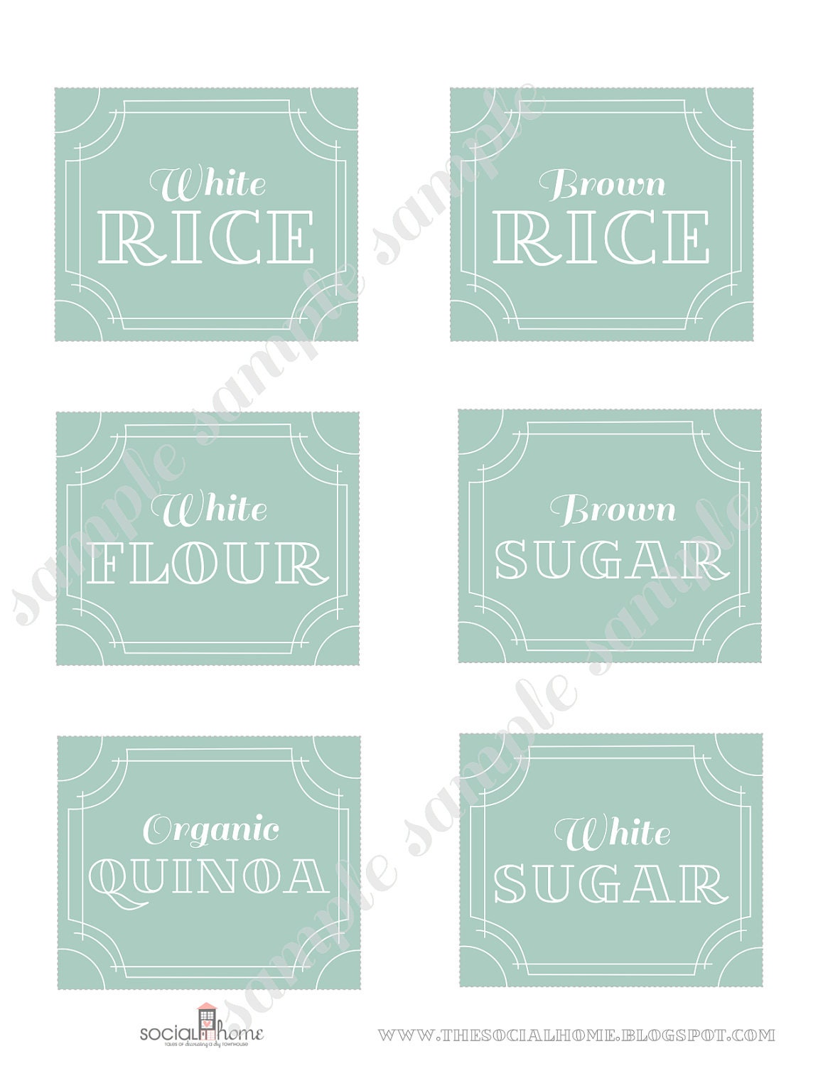48 Printable Pantry Labels: Vintage Blue Collection