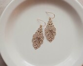 Gold Filigree Metal Earrings - Great Everyday Jewelry