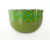 Mod green and blue Enamel VEFA Bowl Merrill Ames