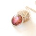 Galaxy Necklace with Lagoon Nebula. Red Galaxy Pendant.
