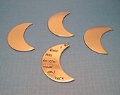 Moonchild- 1 1/4" aluminum crescent moon charm hand stamped and customized for you