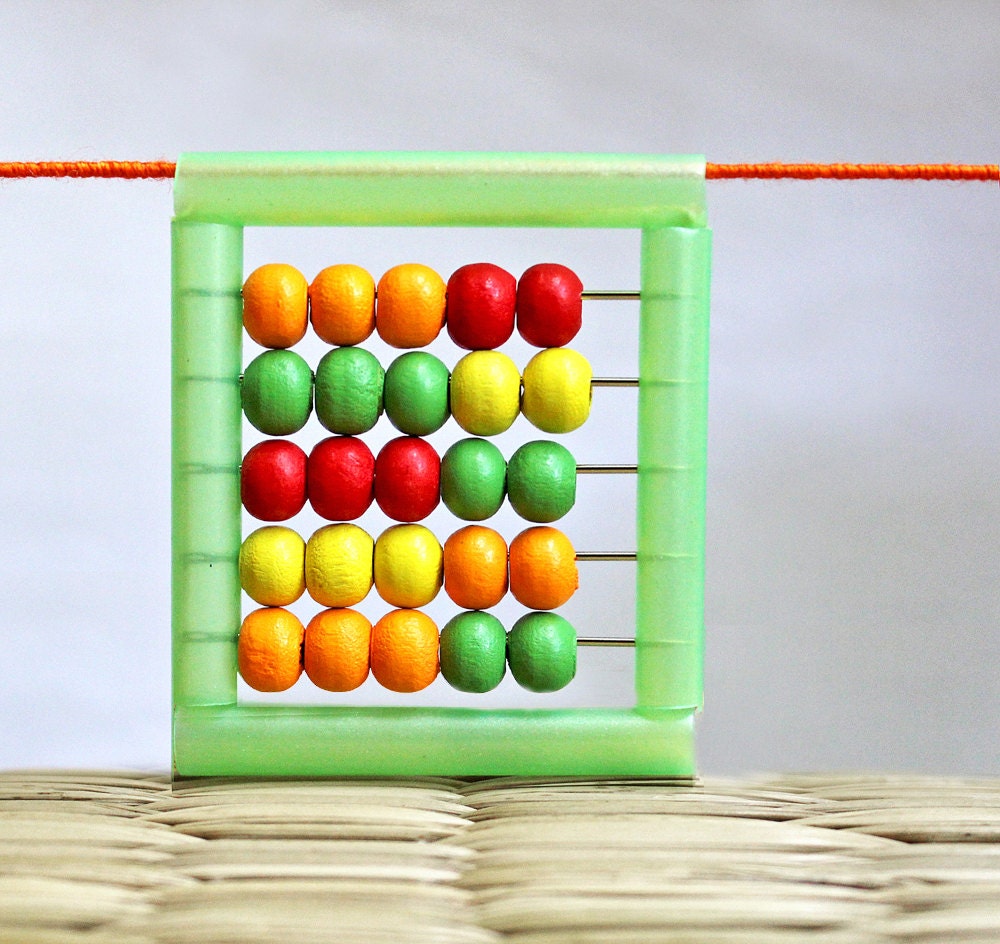 Abacus Necklace - Unique necklace - Playful jewelry - Summer jewelry - Abacus, playful, unique, summer, Lime green, Orange, Red, Yellow