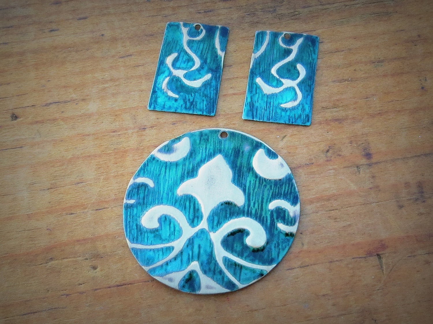 Vintaj Natural Brass altered pendants and charms