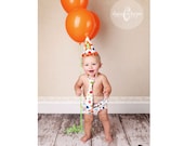 Circus Party Hat, Diaper Cover, Necktie for Cake Smash or First Birthday in Lolli Dot - ORIGINAL Design by StacyBayless Baby - Boys
