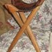 VINTAGE Hand  Tooled  MEXICAN LEATHER Saddle  Seat Folding Stool chair Rustic decor
