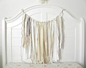 Holiday Milky Whites Creams Fringe Garland 2 Feet / Natural Christmas Decor