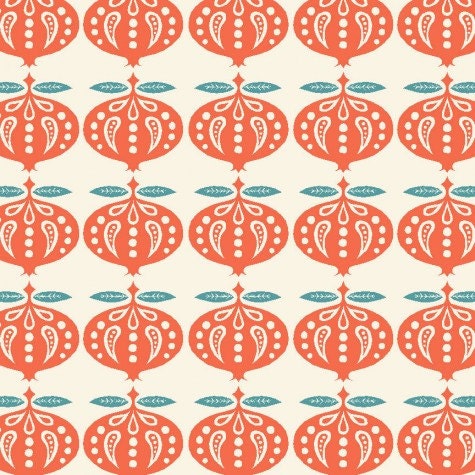 Organic Cotton Fabric-monaluna -Raaga- POMEGRANATE  - low shipping