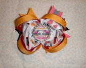 M2MG Panda Academy Twisted Boutique 4 Inch Bow with Loops and Spikes