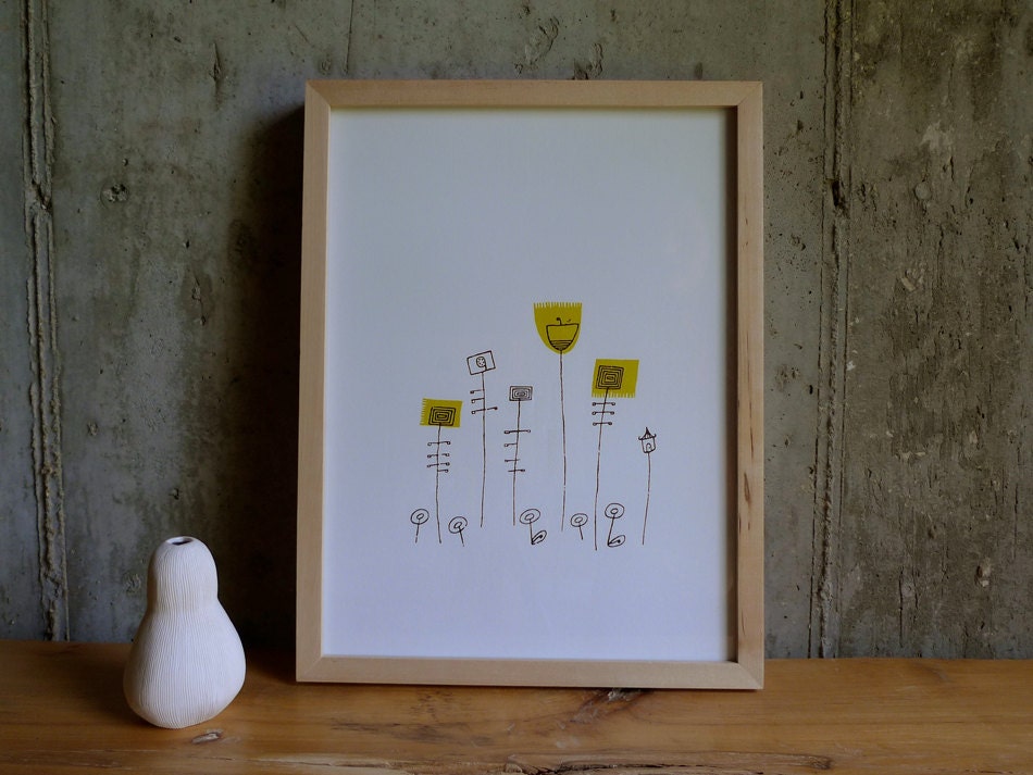 flower bed print (yellow) 12x16