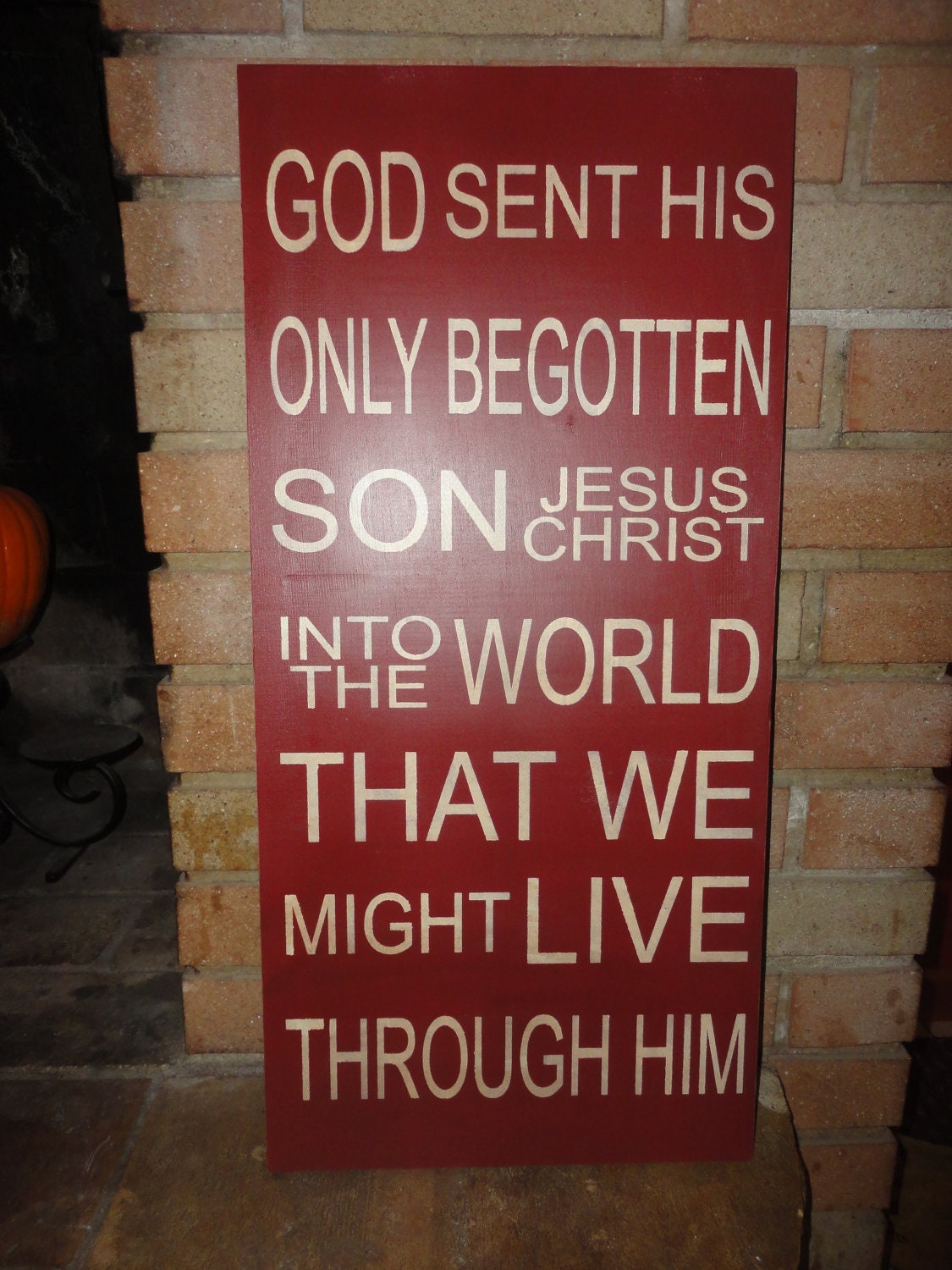 CHRISTMAS Typography Hand Painted Wood Sign, Primitive, Home Decor, Holiday Decor, Jesus