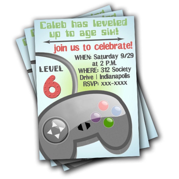 12 Video Game Leveled Up Birthday Invitations