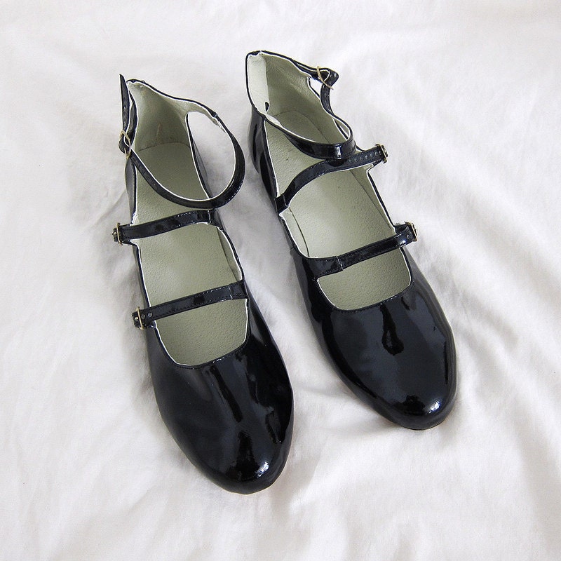 Chloe leather triple strap flats (Handmade to order, take 15 days to be made plus shipping ETA)
