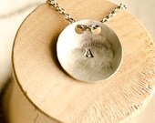 LETTER NECKLACE with blackened sterling silver chain
