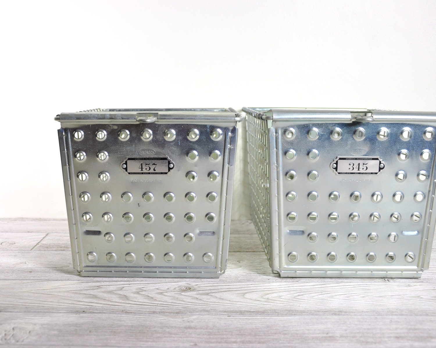 Vintage Metal Locker Basket / Industrial Storage
