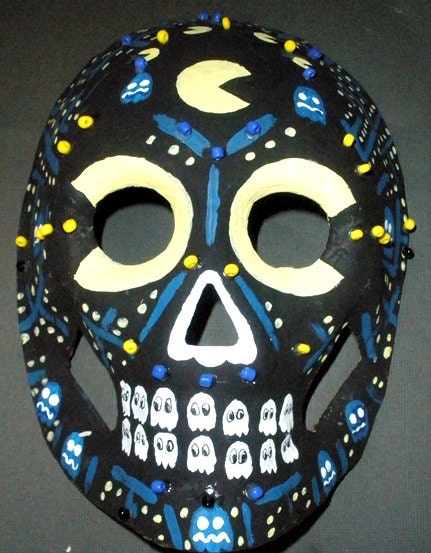 Pac-Man  and Ghost Halloween Day of the Dead Mask