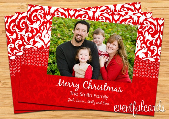 Red Damask Holiday Photocard Il_170x135