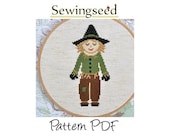 Scarecrow cross stitch pattern, Wizard of Oz, INSTANT DOWNLOAD