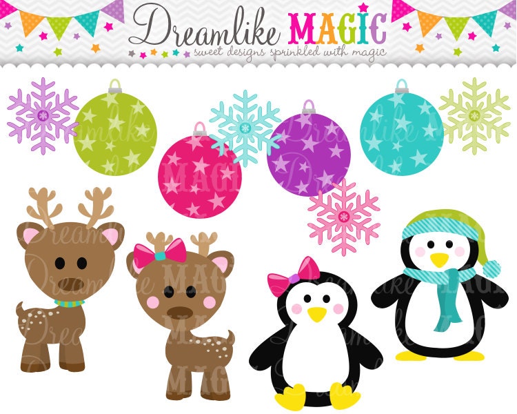 Sweet Holiday Friends- Clipart for Personal or Commercial Use Il_570xn