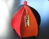 Standard-size Modern Tea Cozy / Ribbed in Tri-color thick wool felt