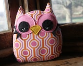 owl pillow, stuffed owl plush, owl decor, owl toy