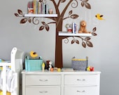 Shelf Tree Wall Decal Nursery Children Wall Decal Wall Sticker - Shelves Tree Decal