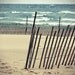 Beach Photograph dunes water blue teal fence sand summer Lake Michigan Warren Dunes 8x10